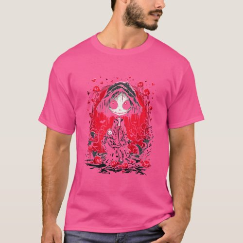 Cute Gothic Grim Reaper with Hearts  T_Shirt