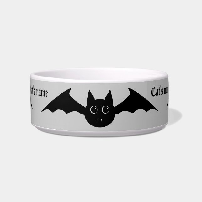 Cute Gothic Halloween vampire bat with big eyes Bowl (Front)