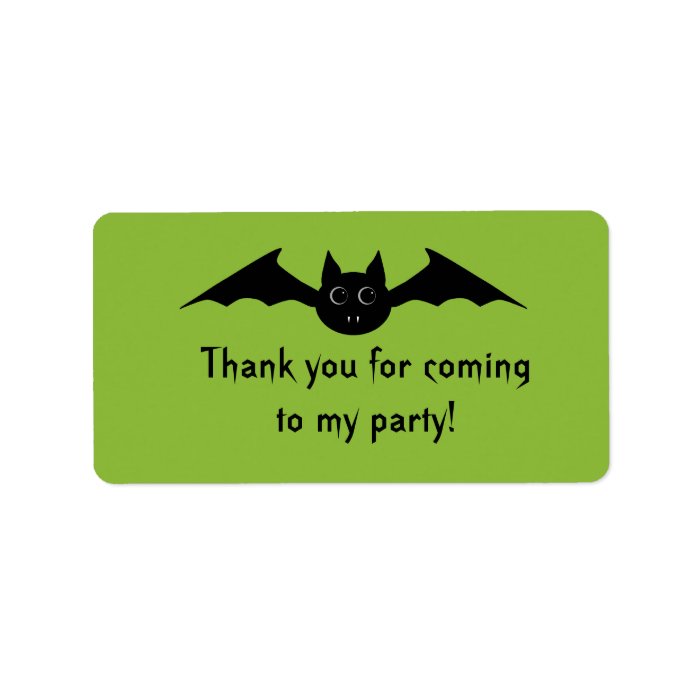 Cute gothic Halloween vampire bat with big eyes Address Label