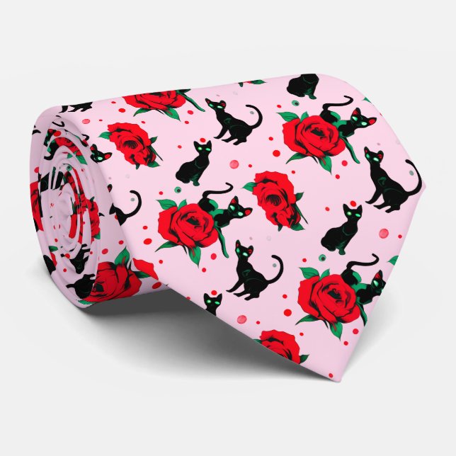 Cute Gothic Valentine Neck Tie (Rolled)