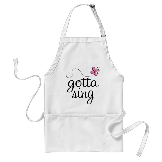 CUTE GOTTA SING PINK ADULT APRON (Front)