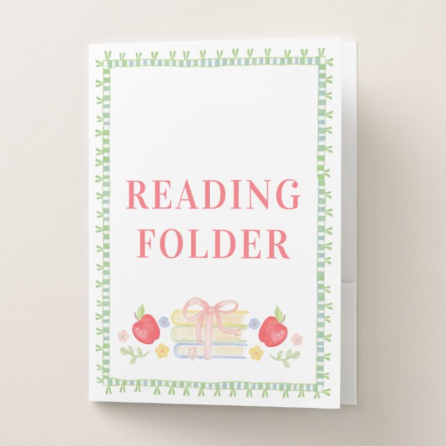 Cute Grade School Reading Folder (Front)