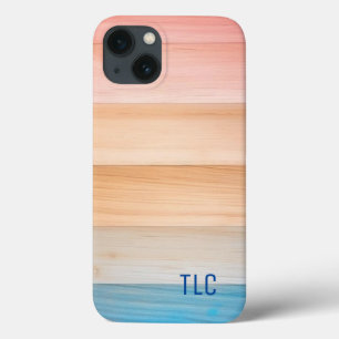 Cute Gradient colorful texture wood pattern iPhone 13 Case