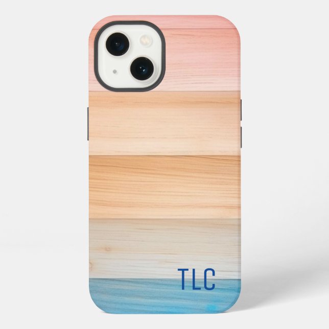 Cute Gradient colorful texture wood pattern Iphone Case (Back)