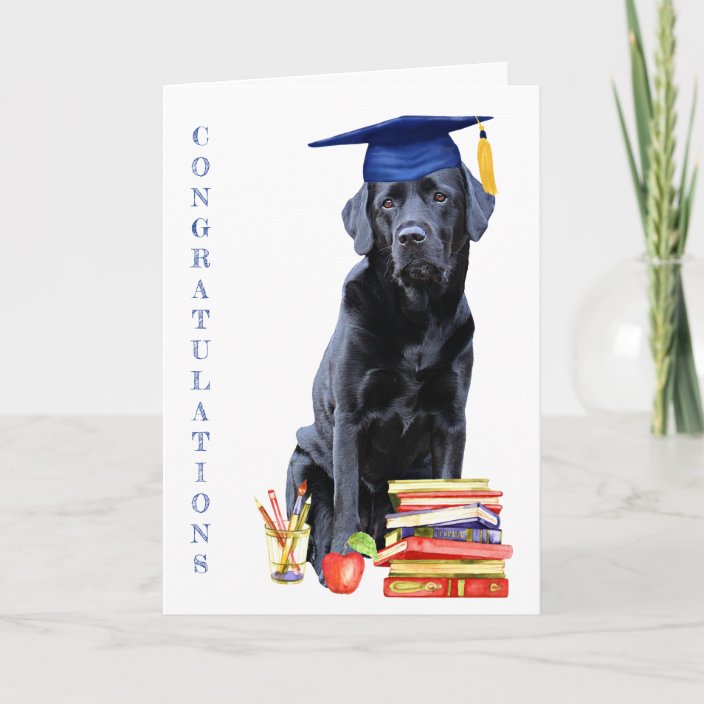 Cute Graduate Dog Graduation Congratulations Card