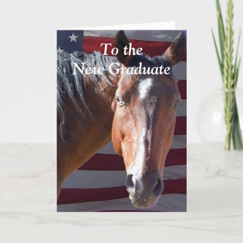 Cute Graduate Graduation Horse _ Ranch Farm Card