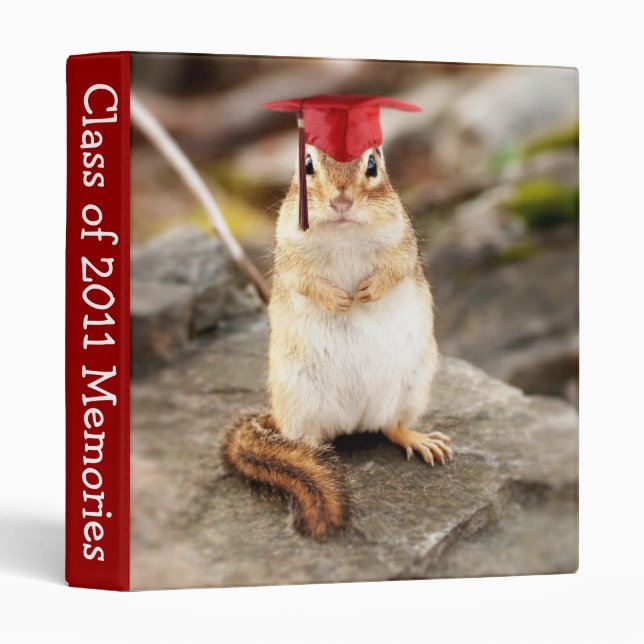 Cute Graduating Chipmunk Photo Album Binder (Front/Spine)
