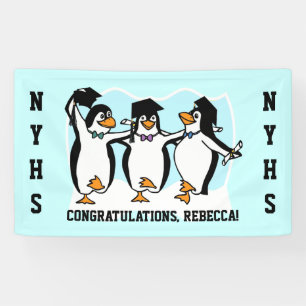 Cute Graduating Penguins Banner