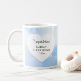 Cute Graduation 2026 Congratulations Message Heart Coffee Mug