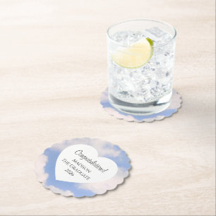 Cute Graduation 2026 Congratulations Message Heart Paper Coaster