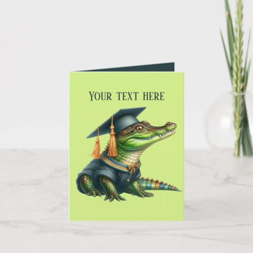 Cute Graduation add message alligator  Card