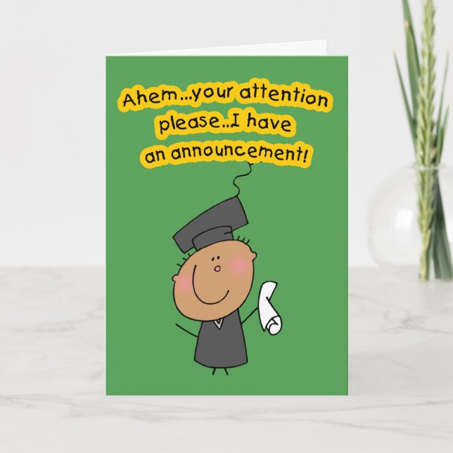 Cute Graduation Announcement Cards (Front)