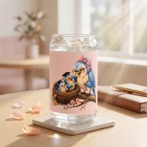 Cute Graduation Bird Drinkware Set
