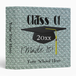 Cute Graduation Cap And Tassel Personalized 3 Ring Binder