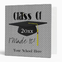 Cute Graduation Cap And Tassel Personalized Binder