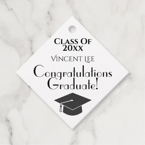 Cute Graduation Cap Class of Congratulations Favor Tags