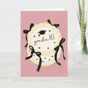 Cute Graduation Card for Her - Coquette Bow Card