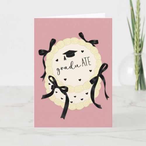 Cute Graduation Card for Her - Coquette Bow Card