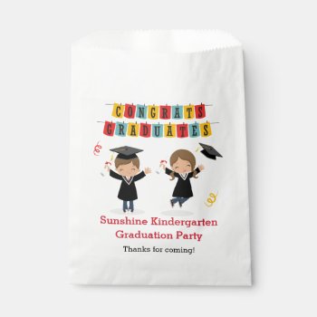 Cute Graduation Favor Bags With Boy Girl Jumping by CallaChic at Zazzle