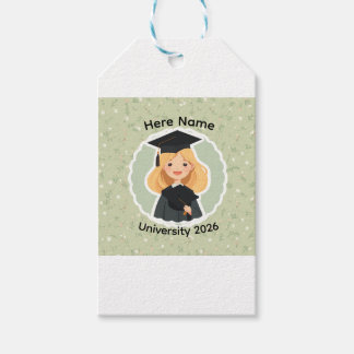 Cute Graduation Girl ,Class of 2026 Custom Name  Gift Tags