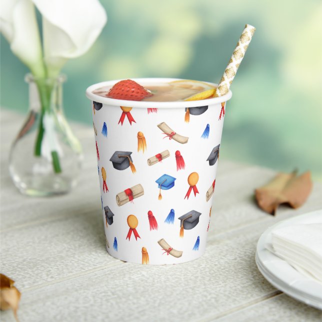 Cute Graduation Patterned Paper Cups (Insitu)