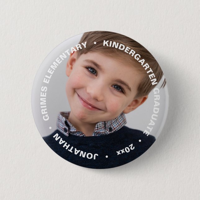 Cute Graduation Photo Button (Front)