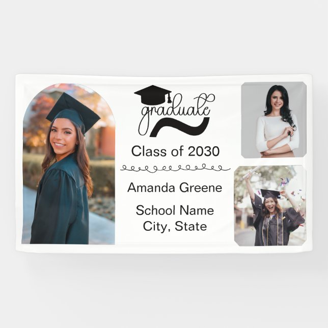 Cute Graduation Photo Collage Banner (Horizontal)