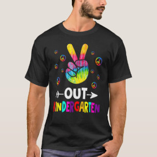 Cute Graduation Tie Dye Peace Sign Hand Out Kinder T-Shirt