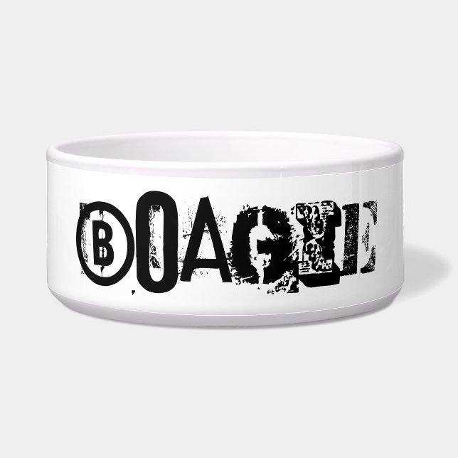Cute Graffiti Art Grunge Text Personalized Pet Bowl (Front)