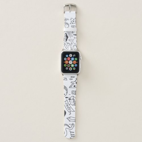 Cute Graffiti Doodle Art Set Apple Watch Band