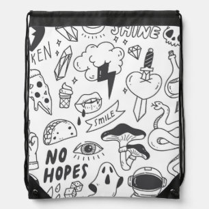 Cute Graffiti: Doodle Art Set. Drawstring Bag