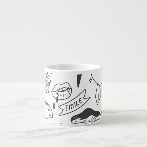 Cute Graffiti Doodle Art Set Espresso Cup