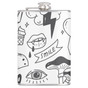 Cute Graffiti: Doodle Art Set. Flask