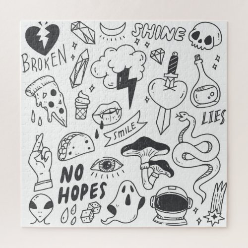 Cute Graffiti Doodle Art Set Jigsaw Puzzle