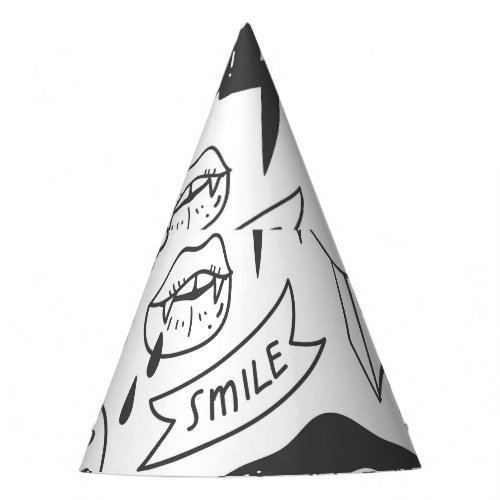 Cute Graffiti Doodle Art Set Party Hat