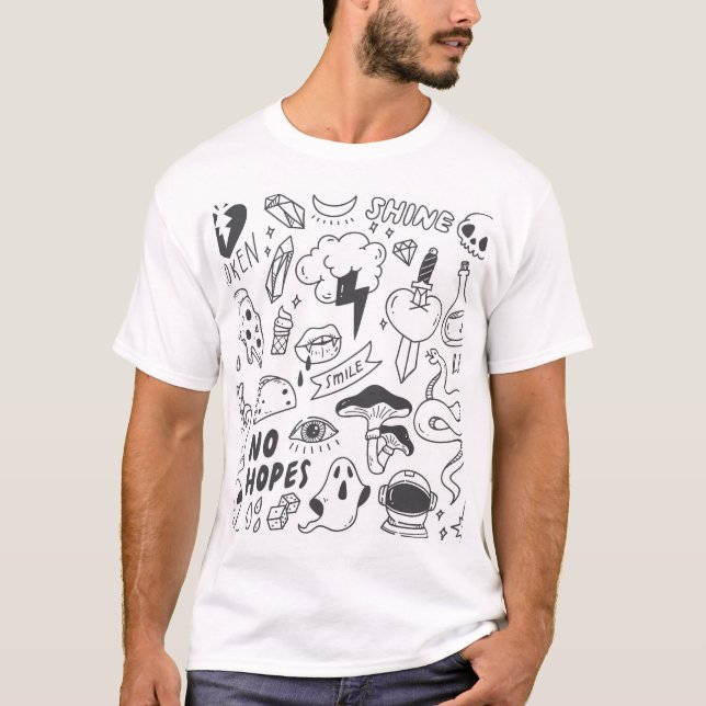 Cute Graffiti: Doodle Art Set. T-Shirt (Front)