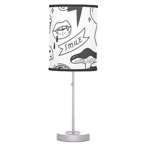 Cute Graffiti Doodle Art Set Table Lamp