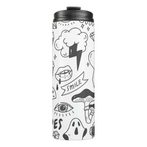 Cute Graffiti Doodle Art Set Thermal Tumbler