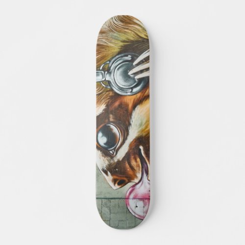 Cute Graffiti Headphone Sloth DJ Skateboard