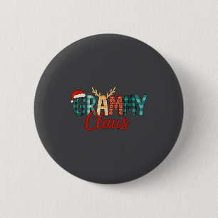 Cute Grammy Claus Christmas For Grandma Santa Hat  Button
