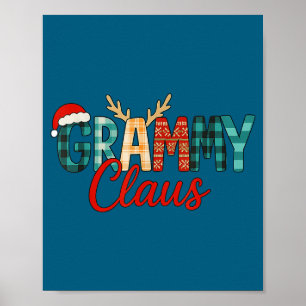 Cute Grammy Claus Christmas For Grandma Santa Hat Poster
