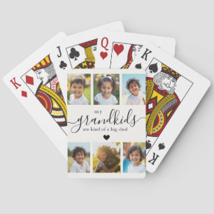 Cute Grandchildren Photo Collage for Grandma Poker Cards