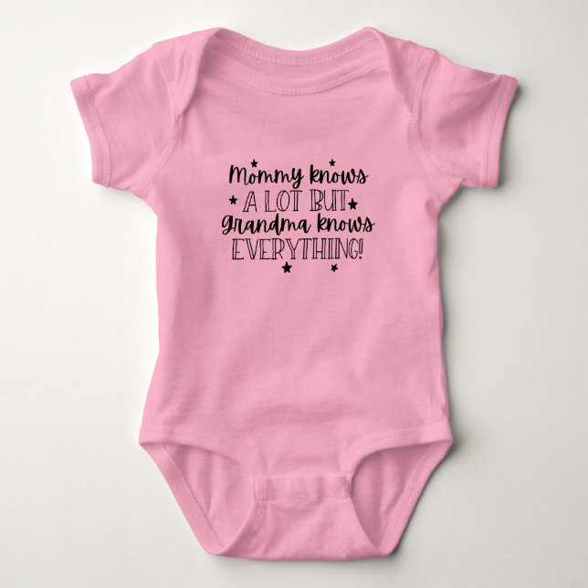 cute Granddaughter Mommy Grandma word art  Baby Bodysuit (Front)