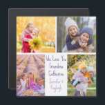 Cute Grandkids Photos Custom Grandma Magnet Card<br><div class="desc">This cute,  custom grandmother birthday card features a modern layout of 4 grandkids photos on a white background with pretty lilac purple typography reading We Love You Grandma. This beautiful grandchildren photo gift features your own photograph collage surrounding your personalized message and granddaughters names.</div>