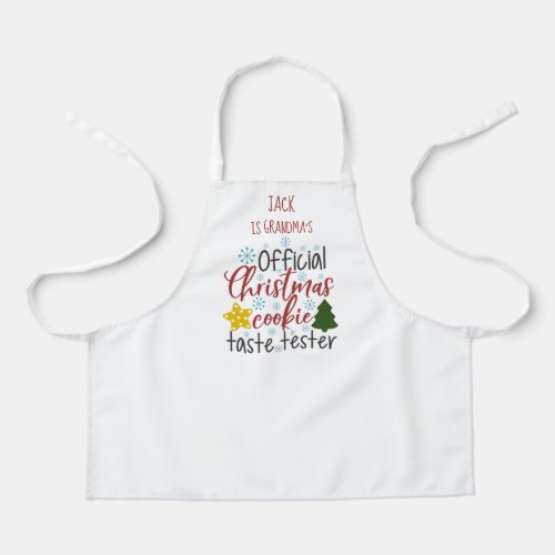 Cute Grandma and Child Christmas Baking Kitchen Apron