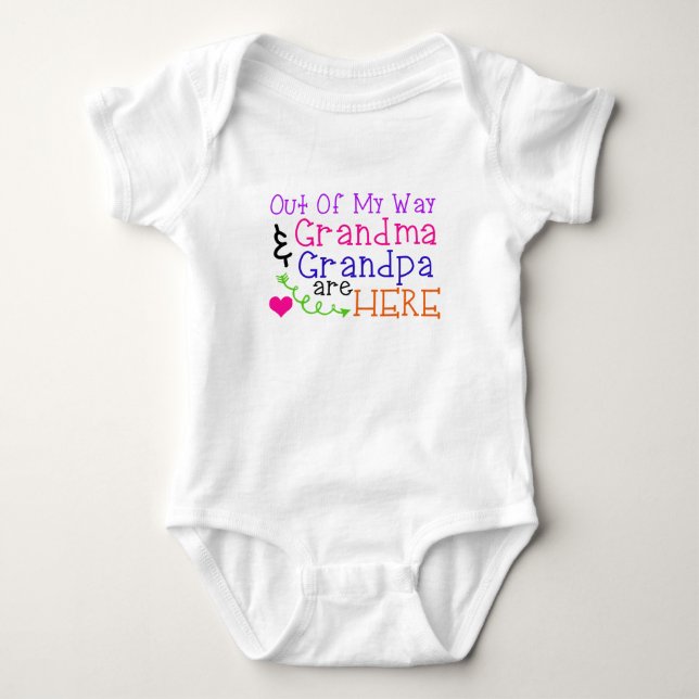 Cute Grandma and Grandpa Baby Bodysuit (Front)