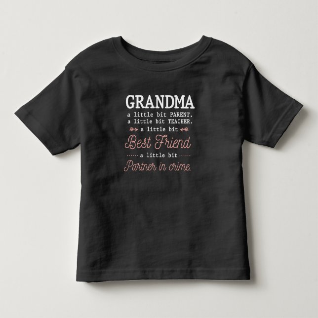 Cute Grandma Best Grandmother Partner In Crime Toddler T-shirt (Front)