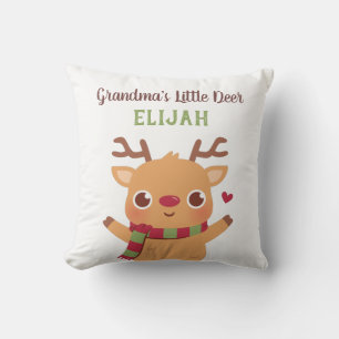 Cute Grandma Little Deer, Christmas Nursery Decor Throw Pillow