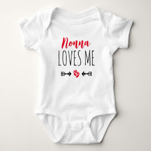Cute Grandma Nonna Loves Me Customize Baby Bodysuit