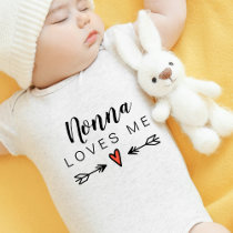 Cute Grandma Nonna Loves Me Customize Baby Bodysuit